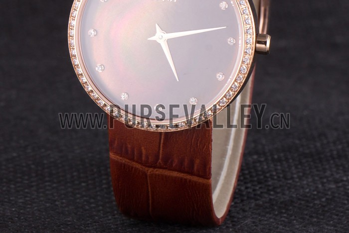 La D de Dior Brown Leather Strap with Brown Dial 621511