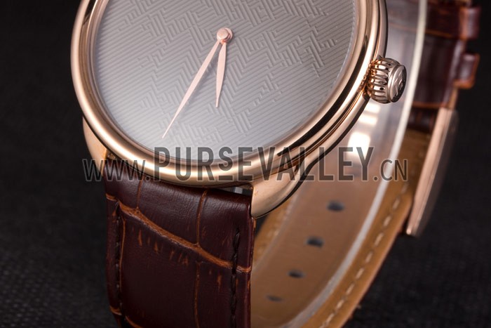 Hermes Classic Croco Leather Strap Silver Dial 801395