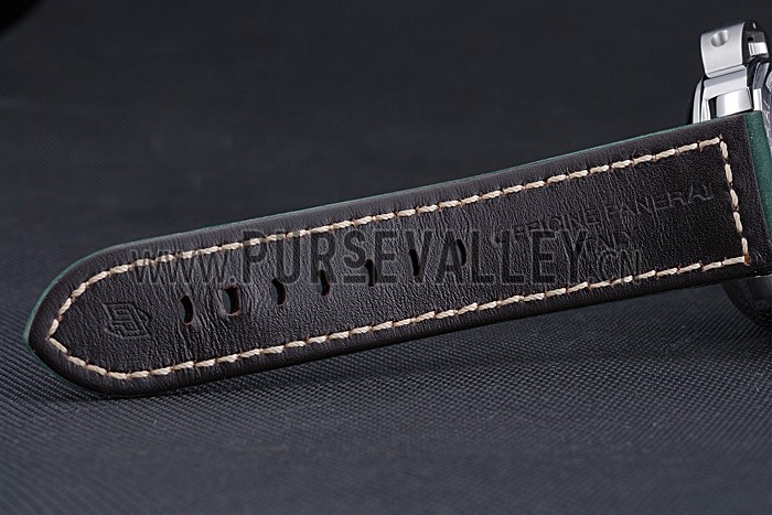 Panerai Luminor Marina Polished Stainless Steel Bezel Green Leather Bracelet 622310