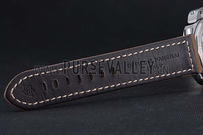 Panerai Luminor Marina Stainless Steel Bezel Khaki Leather Bracelet 622311