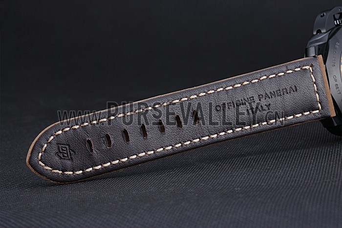 Panerai Luminor GMT Ion Plated Stainless Steel Bezel Khaki Leather Bracelet 622315