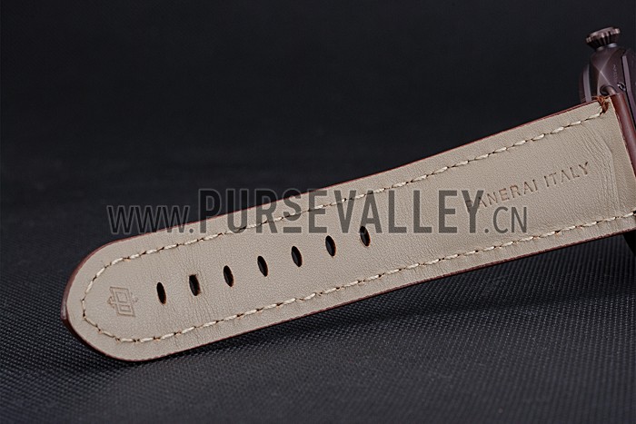 Panerai Luminor Marina Militare Purple Stainless Steel Bezel Brown Bracelet 622321