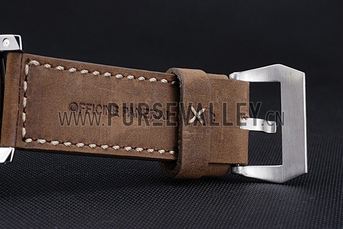 Panerai Luminor Marina Stainless Steel Bezel Khaki Leather Bracelet 622322