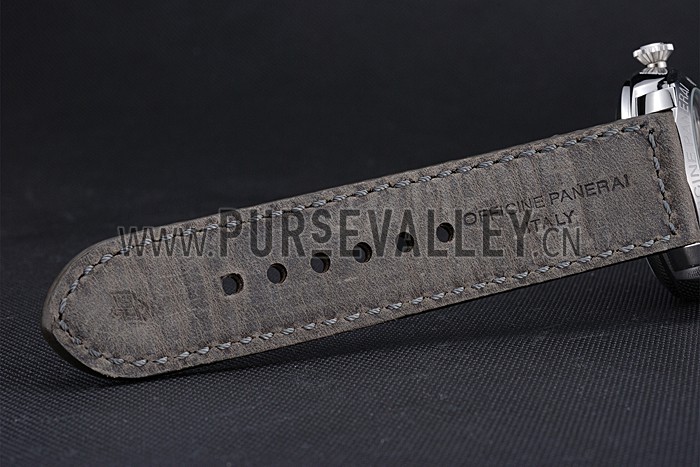 Panerai Luminor Stainless Steel Bezel Grey Leather Bracelet 622323