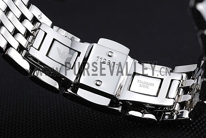 Emporio Armani Classic Black Dial Stainless Steel Bracelet 622334