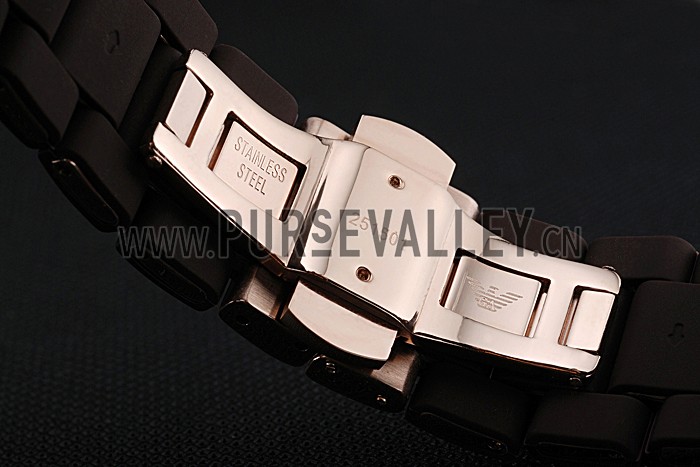 Emporio Armani Sportivo Chronograph Brown Dial Gold Case Brown Bracelet 622346