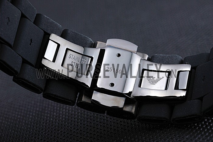 Emporio Armani Sportivo Chronograph Blue Dial Ion-plated Case Black Bracelet 622347