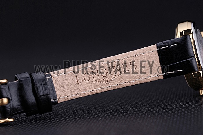 Longines La Grande Classique White Round Dial Gold Case Black Leather Band Small 622383