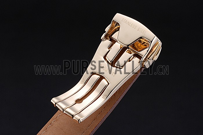 Omega Seamaster Planet Ocean GMT White Dial Gold Case Brown Leather Band 622399