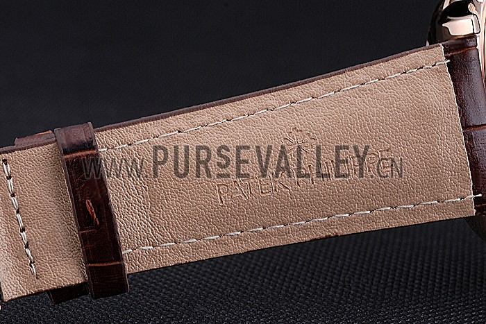 Patek Philippe Grand Complications Gold Case White Dial Roman Numerals Brown Leather Bracelet 622253