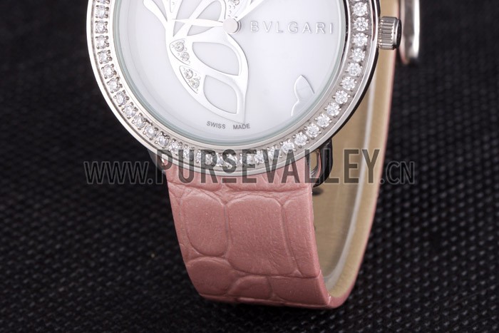 Bvlgari ZERO1 Butterfly Motif Light Pink Leather Band 621584