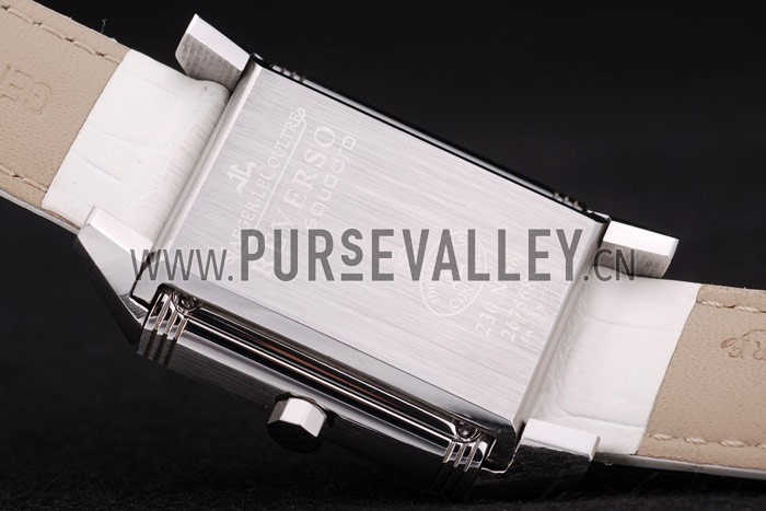 Jaeger le Coultre Reverso Squadro Lady White Leather Strap Pearl Dial 41970