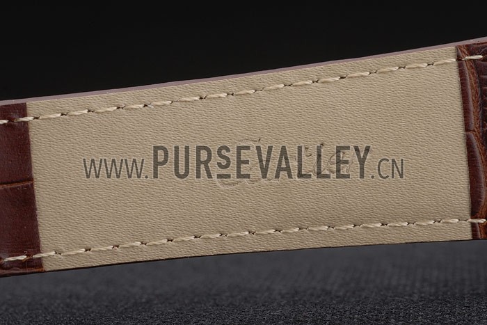 Cartier Tank Anglaise 36mm White Dial Stainless Steel Case Brown Leather Bracelet