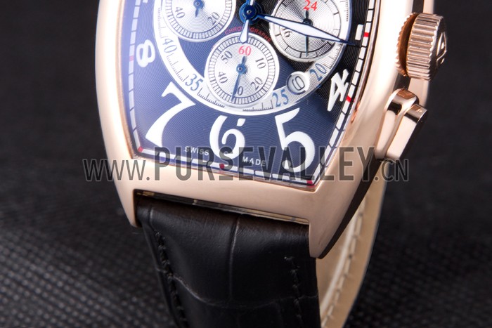Franck Muller Casablanca White Dial Numbers Rose Gold Bezel 80304