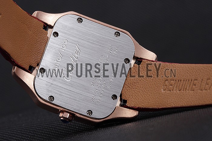 Cartier Santos 100 Polished Rose Gold Bezel 621919