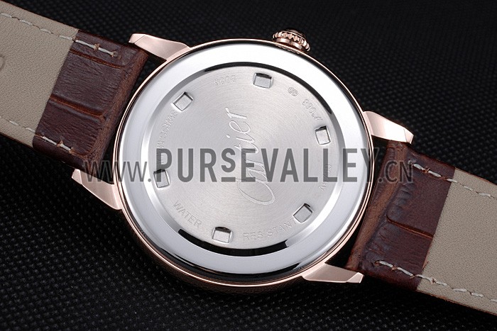 Cartier Ronde Louis White Dial Brown Leather Strap 621976