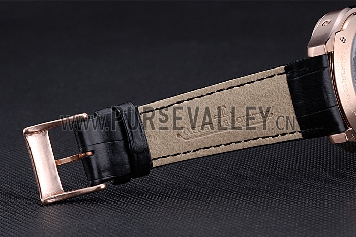 Jaeger LeCoultre Master Black Dial Black Leather Band Stainless Steel Bezel 622081