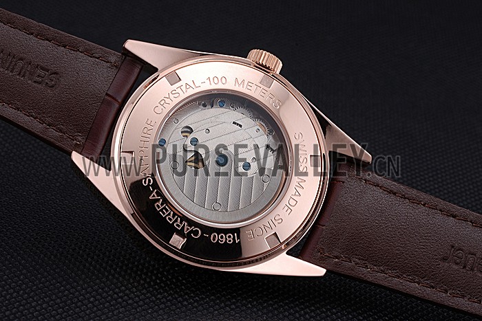 Tag Heuer Carerra Calibre 6 White Dial Red Numbers Brown Leather Band 622161