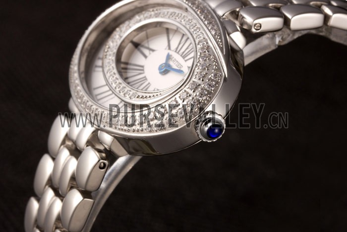 Cartier Baignoire Hypnose White Dial Diamonds Steel Case Steel Bracelet