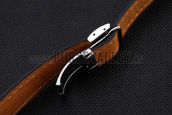 Breitling Black Leather White Stitching Bracelet 622482