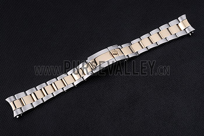 Rolex Plated Yellow Gold and Stainless Steel Link Bracelet 622485
