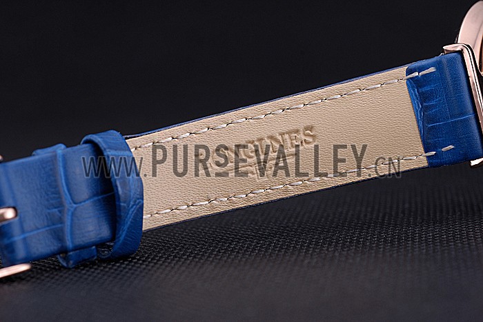 Longines La Grande Classique Blue Round Dial Diamond Case Diamond Numerals Blue Leather Band 622386