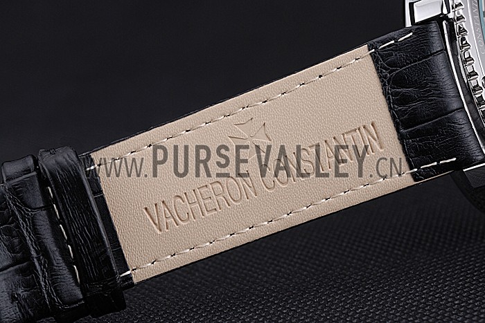 Vacheron Constantin Patrimony Contemporary Silver Case Black Dial Black Leather Strap 622306
