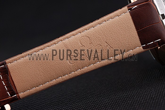 Omega Seamaster Aqua Terra Chronograph Ivory Dial Gold Case Brown Leather Bracelet 622530