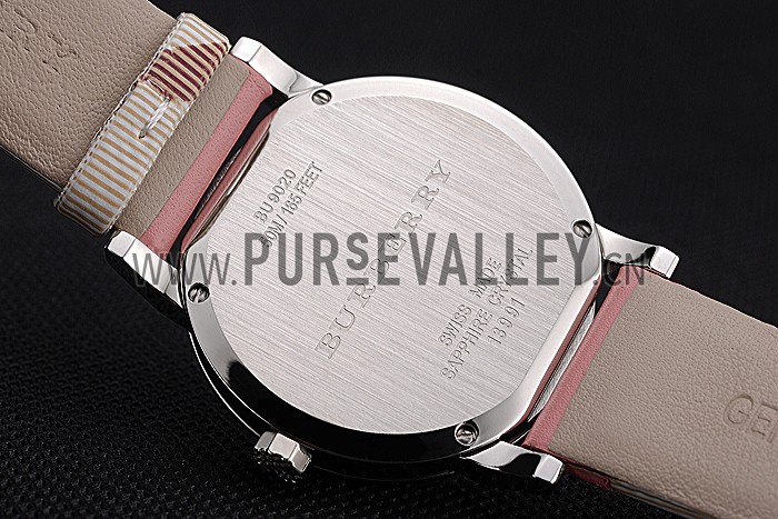 Burberry The City Classic Black Dial Pink Bracelet 622561