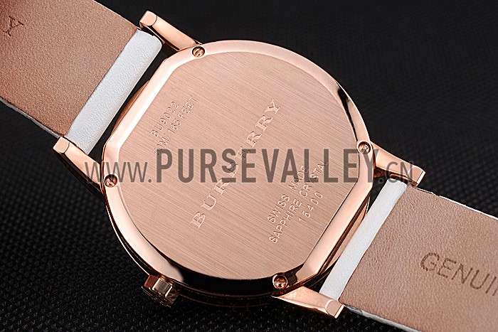 Burberry The City Classic Silver Dial White Bracelet 622563