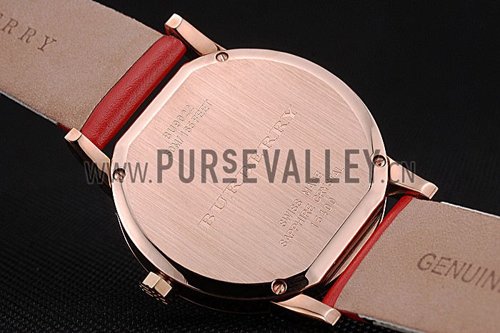 Burberry The City Classic Silver Dial Red Bracelet 622567