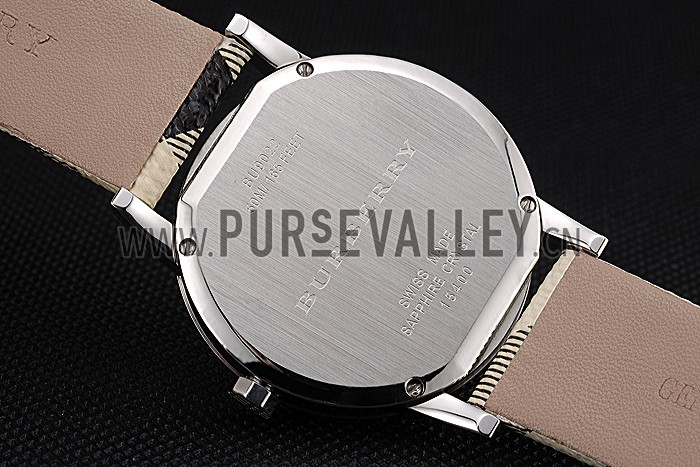 Burberry The City Classic Black Dial Haymarket Bracelet 622568