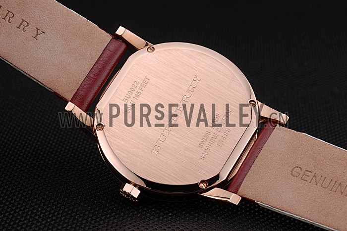 Burberry The City Classic Diamonds Case Silver Dial Red Bracelet 622570