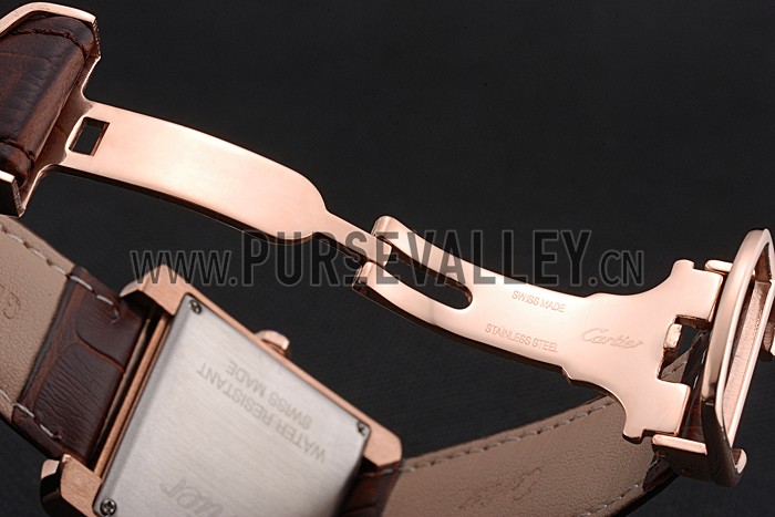 Cartier Tank MC Gold Case Brown Dial Brown Leather Strap 622175