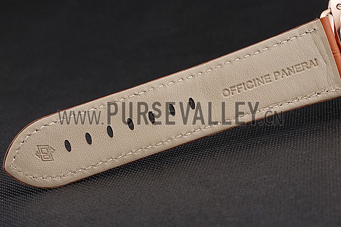 Panerai Radiomir Rose Gold Case Black Dial Brown Leather Strap 98134