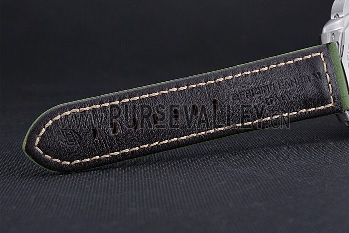 Panerai Luminor GMT Stainless Steel Bezel Green Leather Bracelet 622318