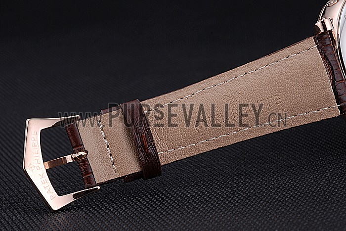 Patek Philippe Grand Complications Gold Case White Dial Arabic Numerals Brown Leather Bracelet 622255