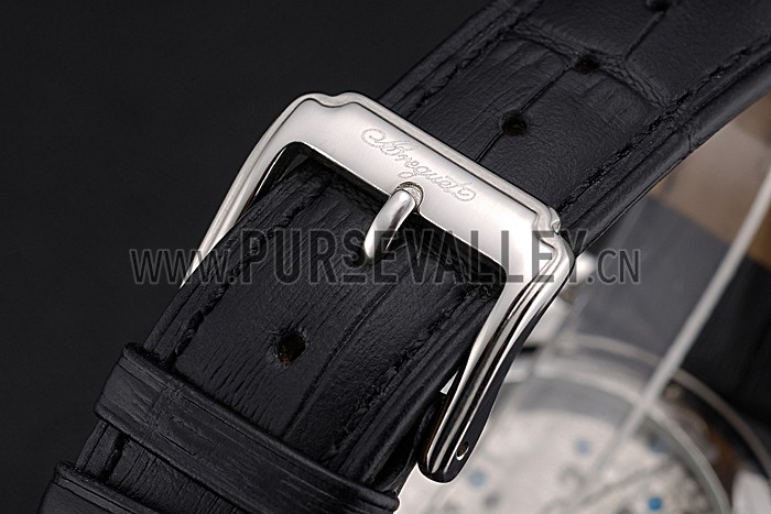 Breguet Duo Tourbillon Silver Case White Dial Black Leather Bracelet 622622