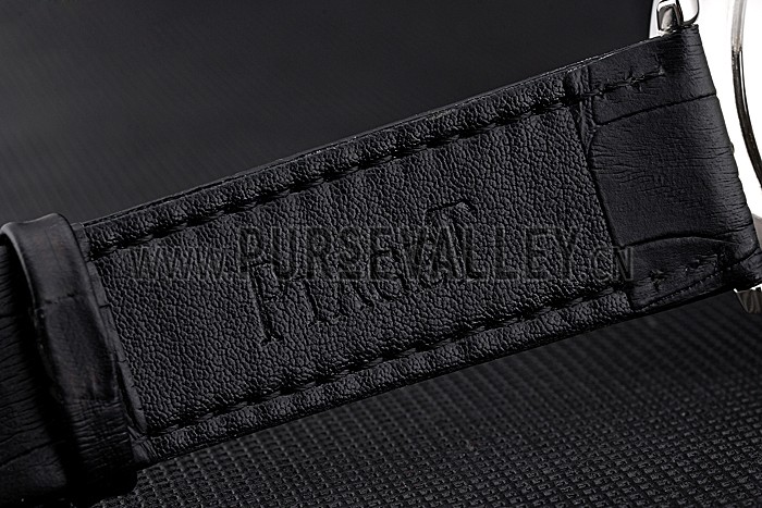 Piaget Altiplano Silver Case Black Dial Black Leather Bracelet 622629