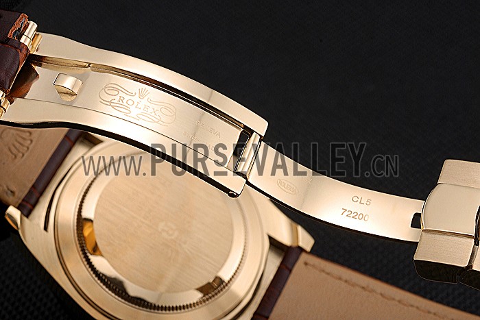 Rolex Cosmograph Daytona Gold Case White Dial Brown Leather Bracelet 622633