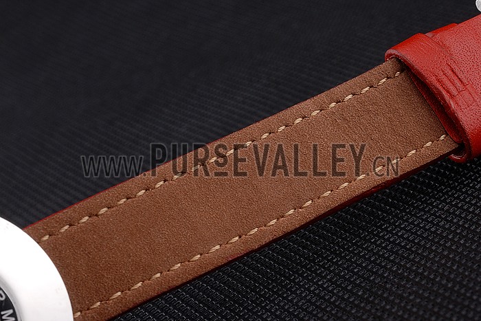 Hermes Classic MOP Dial Red Leather Strap