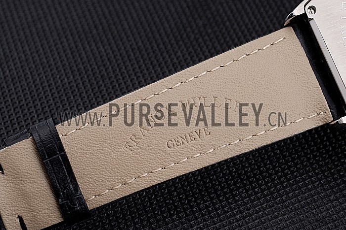 Franck Muller Casablanca Black Croco Leather Strap White Dial 80280