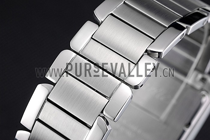 Cartier Tank MC Black Dial Stainless Steel Case And Bracelet 622698