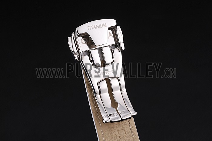 Omega Speedmaster Chronograph White Dial White Leather Bracelet 622452