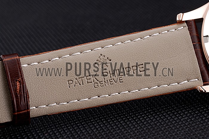 Patek Philippe Calatrava White Dial Diamond Numerals Rose Gold Case Brown Leather Strap 622834