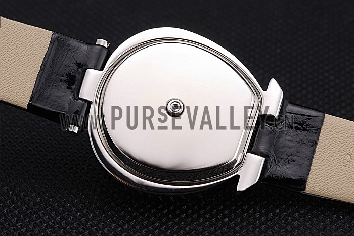 Omega Ladies Watch White Dial Stainless Steel Case Black Leather Strap 622818