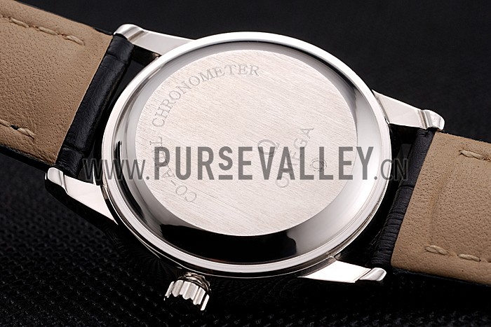 Omega De Ville Prestige Small Seconds Black Dial Stainless Steel Case Black Leather Strap