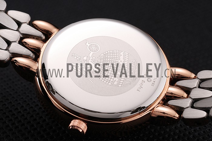 Omega De Ville Prestige No Date White Dial With Diamonds Rose Gold Case Two Tone Bracelet