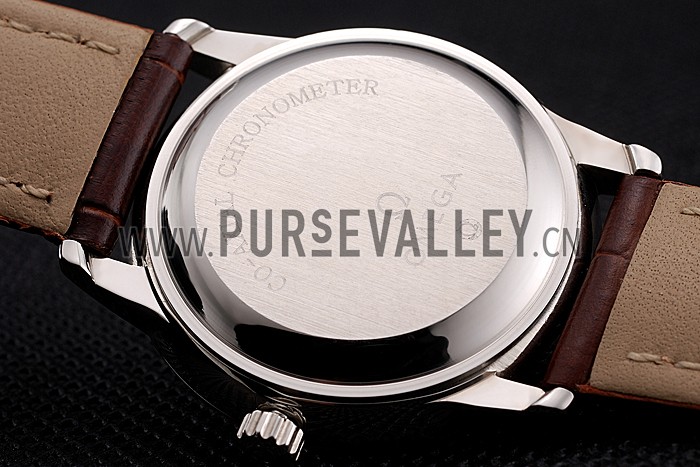 Omega De Ville Prestige Small Seconds Silver Dial Stainless Steel Case Brown Leather Strap