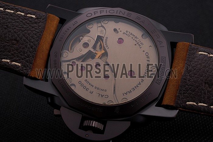 Swiss Panerai Luminor 1950 Dark Brown Dial And Case Brown Leather Strap
